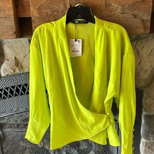 Zara lime green tunic top